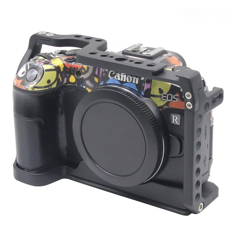 Compatible with Canon RP/R8 Camera Rabbit Cage, Camera Tripod Accessories with 1/4 and 3/8 Screw Holes, Cold Boot Interface, Wrist Slot, Shoulder Strap Slot
