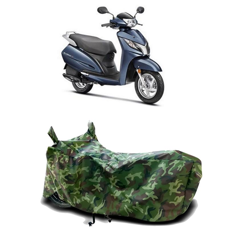 Image of DUFFEL-100% Heat Protection Two Wheeler Bike /Scooty Body Cover for Honda Activa 125 Water Resistance /UV-Rays /Birds Dropping /Scratchproof /Dust Proof /Waterproof[Green Jungle Print]