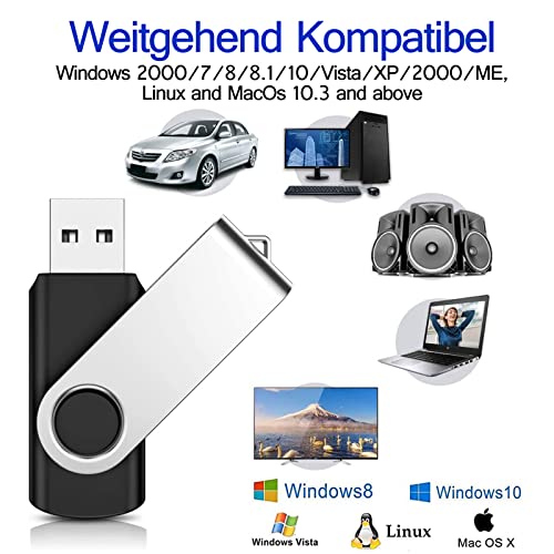 AreTop 16GB USB Stick 3 Stück mit USB Memory Stick Tasche, High Speed Speicherstick 2.0 zur Datenspeicherung(schwarz/blau/weiß)