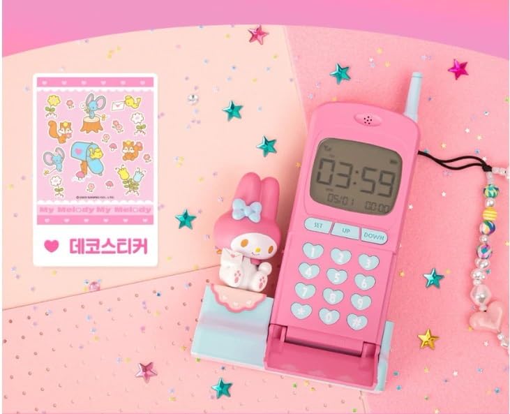 新品】マイメロディ ガラケー型 時計 アラーム付き 韓国限定品