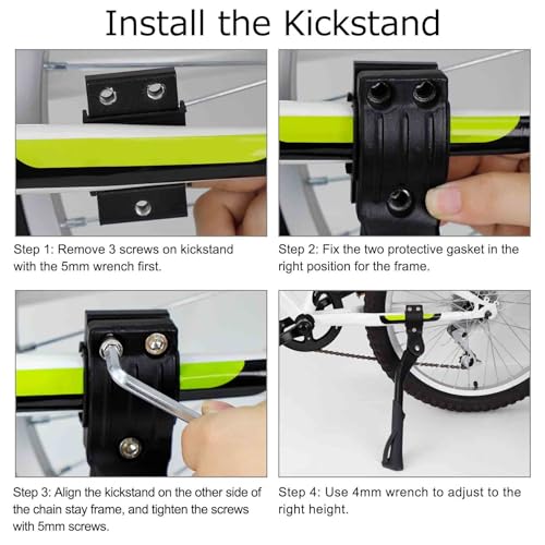 Cyfie Side Bike Kickstand for 24 26 27 27.5 28 29 Inch Wheel Rear Bicycle Adjustable Aluminum Alloy Mountain Bike Kickstands for 24-29 Inch Adult Road Bike Kick Stands