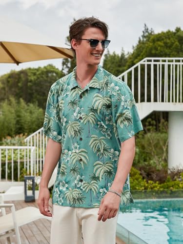 Men's Silk Shirts Short Sleeve Button Down Casual Tropical Holiday Hawaiian Shirts4