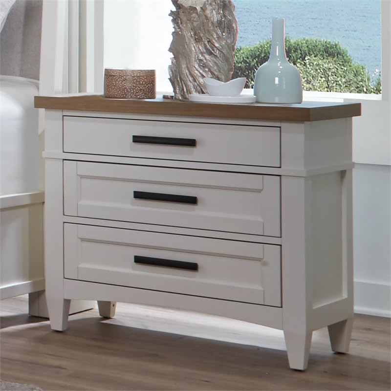 Parker House Americana 30.5'W Modern Bedroom 3 Drawer Nightstand in White