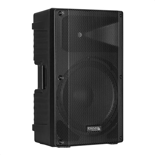 Ibiza - XTK15-MKII - Altavoz Sono pasivo 15'/38 cm - Tweeter de compresión de 25 mm - Sistema Bass Reflex - Asas y Ruedas - Nueva VERSIÓN - Negro - Fiesta, Eventos, Club, Conferencia