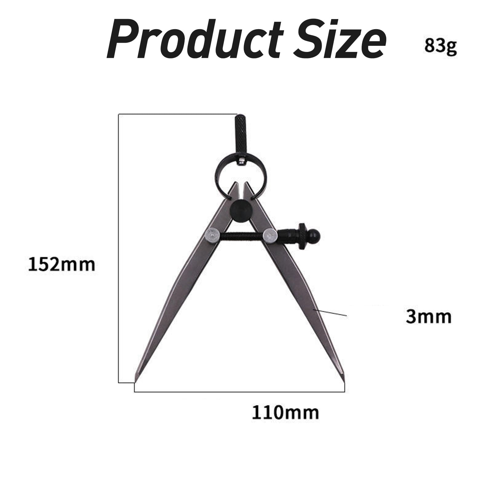 Generic 152 cm Adjustable Lockable Steel Divider Wing Leather Compass, Silver - Image 2
