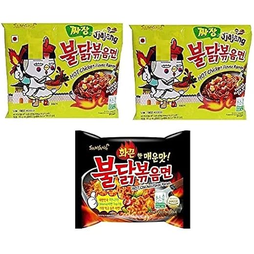 Samyang Spicy Ramen Pack2 & Hot Chicken StirFried Pack1 420g