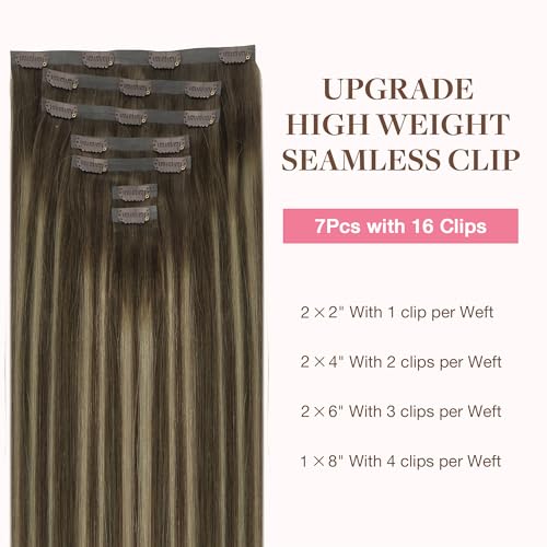 Image of GOO GOO Seamless Clip in Hair Extensions Real Human Hair Remy Extensions
