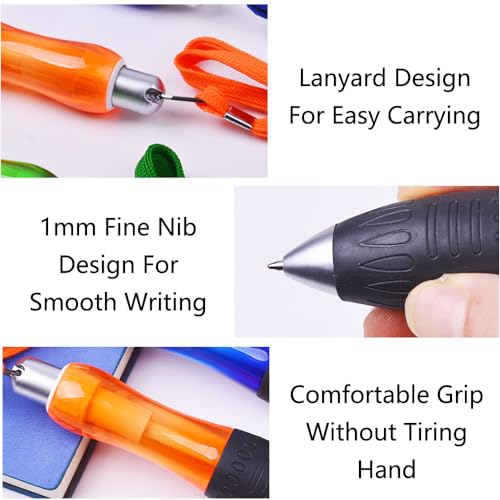 TopHomer 5 Pcs Big Fat Pens with Refills, Wide Grip, Retractable, Black Ink, Ambidextrous, Adult, Writing, Drawing - Image 3