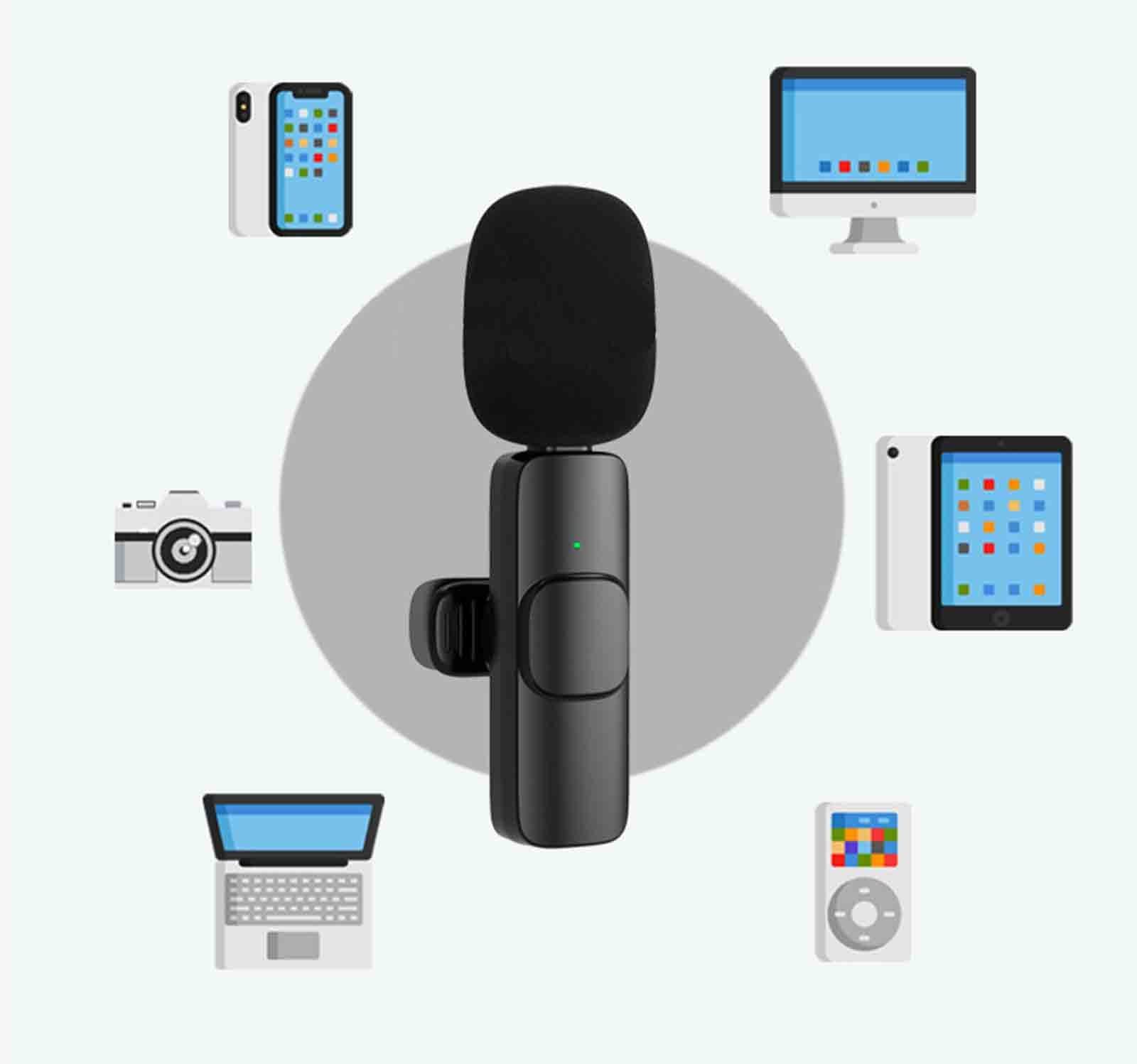 Bezprzewodowy mikrofon Lavalier do telefonu z systemem iOS Android, mini bezprzewodowy mikrofon z YouTube, Facebook, Vlog TikTok (kolor: B)