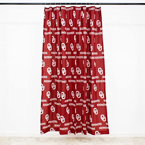 Image of College Covers Everything Comfy Oklahoma Sooners Bright and Colorful Shower Curtain Cover 70 inch x 72 inch