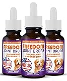 Pup Labs Freedom Joint Drops - Dog Joint Support Supplement with Human-Grade Ingredients - No Fillers, Preservatives, Additives, or Artificial Ingredients, 3 30 ml Droppers