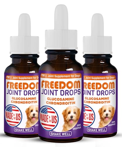 Pup Labs Freedom Joint Drops - Dog Joint Support Supplement with Human-Grade Ingredients - No Fillers Preservatives Additives or Artificial Ingredients 3 30 ml Droppers