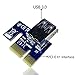 immagine 76 Pin PCI-e da 1x a 16x Scheda Adattatore Riser Potenziata & Cavo di prolunga USB 3,0 & 6Pin al Cavo di Alimentazione SATA & Adattatore Riser GPU,Scheda Grafica Express Ethereum Mining ETH (3 Pezzi)