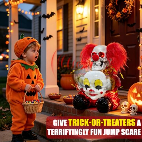 Scary Halloween Animatronics Clown Decoration for Haunted House Party Decor - image 3