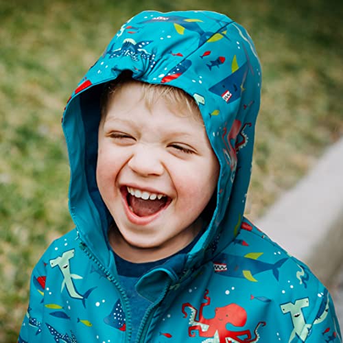 Image of Stephen Joseph unisex child Stephen Joseph Raincoat, Charcoal Floral, 4-5T US