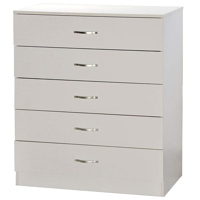 Buy Vida Designs White Chest of Drawers, 5 Drawer With Metal Handles