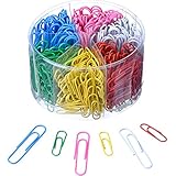 Shappy Colored Paper Clips Medium and Jumbo Size, Assorted Colors, 450 Pieces (28 mm, 50 mm)