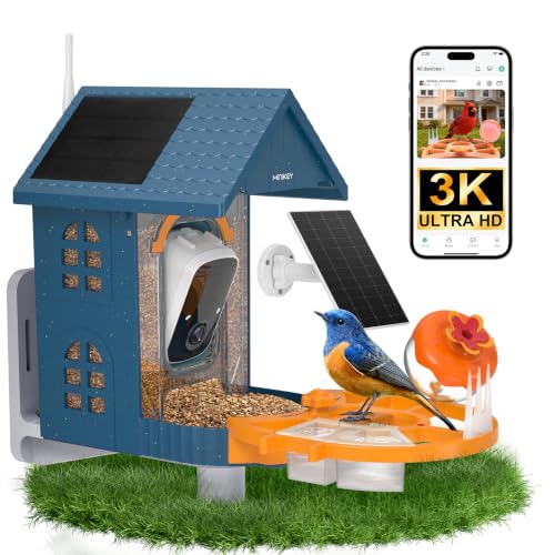 Smart Bird Feeder with Camera Outdoor Birdhouse:AI Identifies 11000+ Species, Fe...