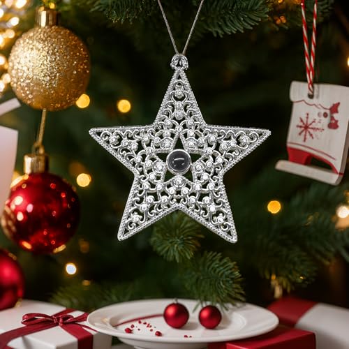 Customized Christmas Ornament, Personalized Memorial Ornament with Picture Inside, Christmas Tree Decoration Gifts for Family, Custom Hanging Projection Pendant 2025