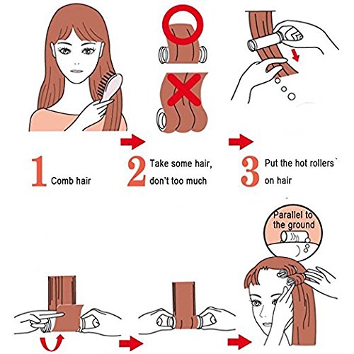 Miniatura 8 de Juego de rodillos electrónicos de flecha de 15 unidslote + guantes, para cabello largo, medio corto, rodillo de pelo de viaje con clips, calefacción