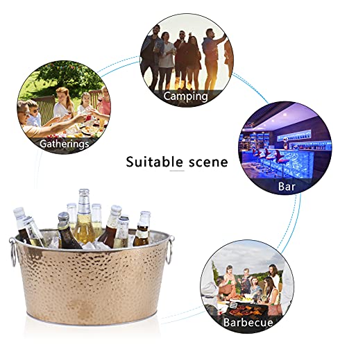12L Beverage Tub With Handle Heavy Duty Stainless Steel Wine Bucket Drink Bucket Large Ice Bucket For Parties Champagne #TOP7