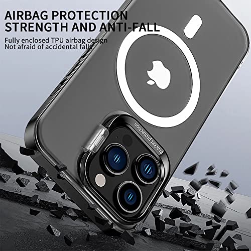 Coque magnétique iPhone 12 transparente avec support métal