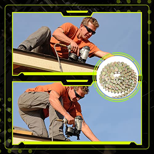 3600 Count Coil Roofing Nails 3/4-Inch X 0.12-Inch 15 Degree Round Head Wire Collated Electro Galvanized Stainless Steel Siding Nails With Smooth Ring Shank For Roof Lathing And Sheathing Material #TOP3