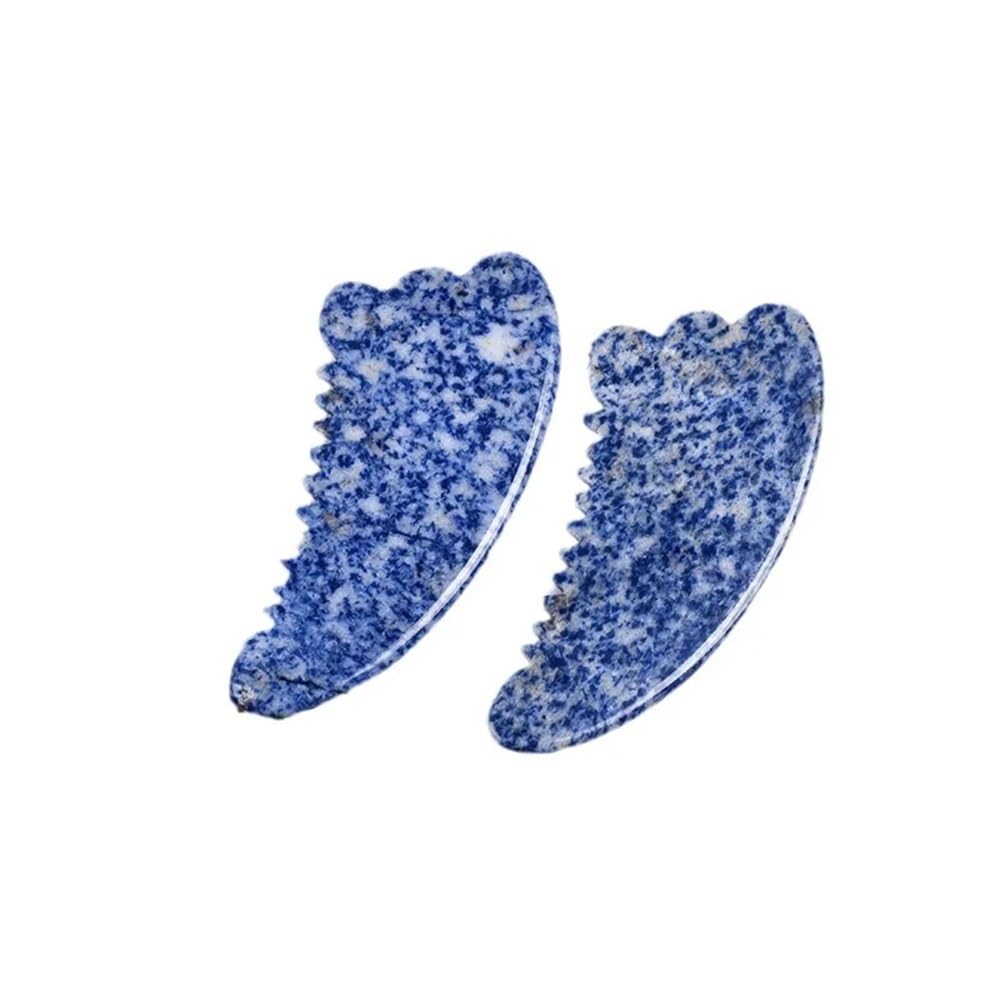 Großes Sodalith-Sägezahn-Gua-Sha-Werkzeug, Blaue Schönheitsprodukte, GuaSha-Massagestab, Hautpflege, Kopf-Akupunkturpunkt-Zeigekamm
