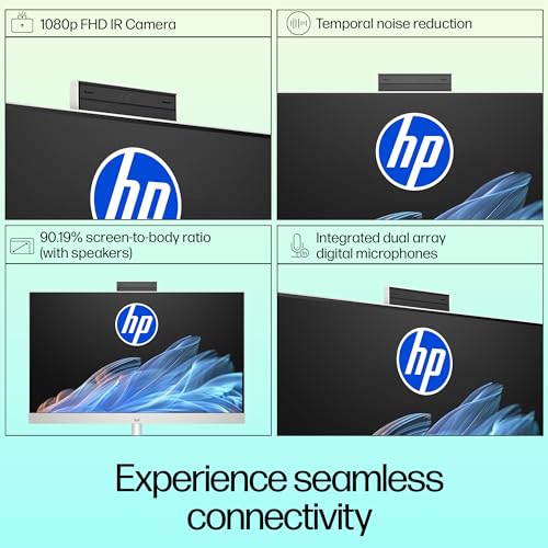 Image of HP All-in-One, Intel Core Ultra 5 125U (16GB DDR5,1TB SSD) IPS, 300 nits, Anti-Glare, 27inch(68.6cm) FHD, Win11, M365, Office24, Shell White, 6.72kg, FHD IR tilt Camera w /Privacy shuttter, 27-cr1027in