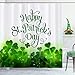 Yomane Shower Curtain Set 72x72 Inch Happy St. Patrick's Day with 12 Hooks Waterproof Polyester Fabric Shower Curtain for Home Bathroom Christmas Holiday Decor Set