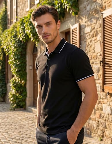 Image of Scott International Cotton Polo T Shirt | Collar Tshirts | Half Sleeves Plain T Shirt | T-Shirt |Tshirt for Men Stylish | Men's Tshirt