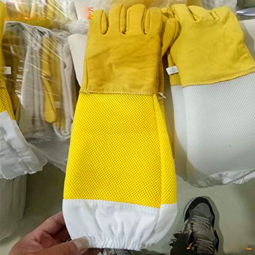 Egurs Imkerhandschuhe Bienenzucht Handschuhe Ziegenleder Schutzhandschuhe Langarm Langlebig Belüfteten Perfekt für den… – Bild 3