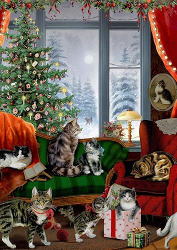 A4-Wand-Adventskalender – Katzen am Fenster