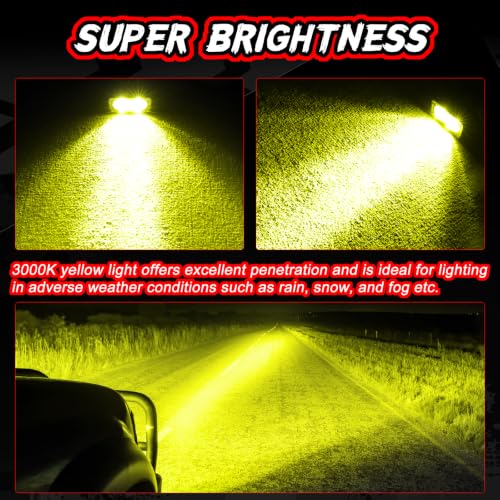 Image of LED Pods Yellow with Wiring Harness & Black Cover Fog Light