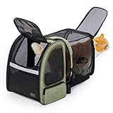 Petsfit Cat Backpack Carrier,Dog Carrier Backpacks Expandable with Great Ventilation Foldable Puppy Backpack Carrier for Travel, Hiking,Green