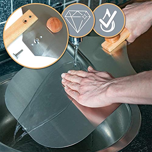 Professionele pizzaschep XXL, Aluminium pizzaschep broodschep ruimtebesparend premium model houten steel, vierkante broodschep must-have accessoire voor pizzabakkers (Roterende handgreep) - Image 4