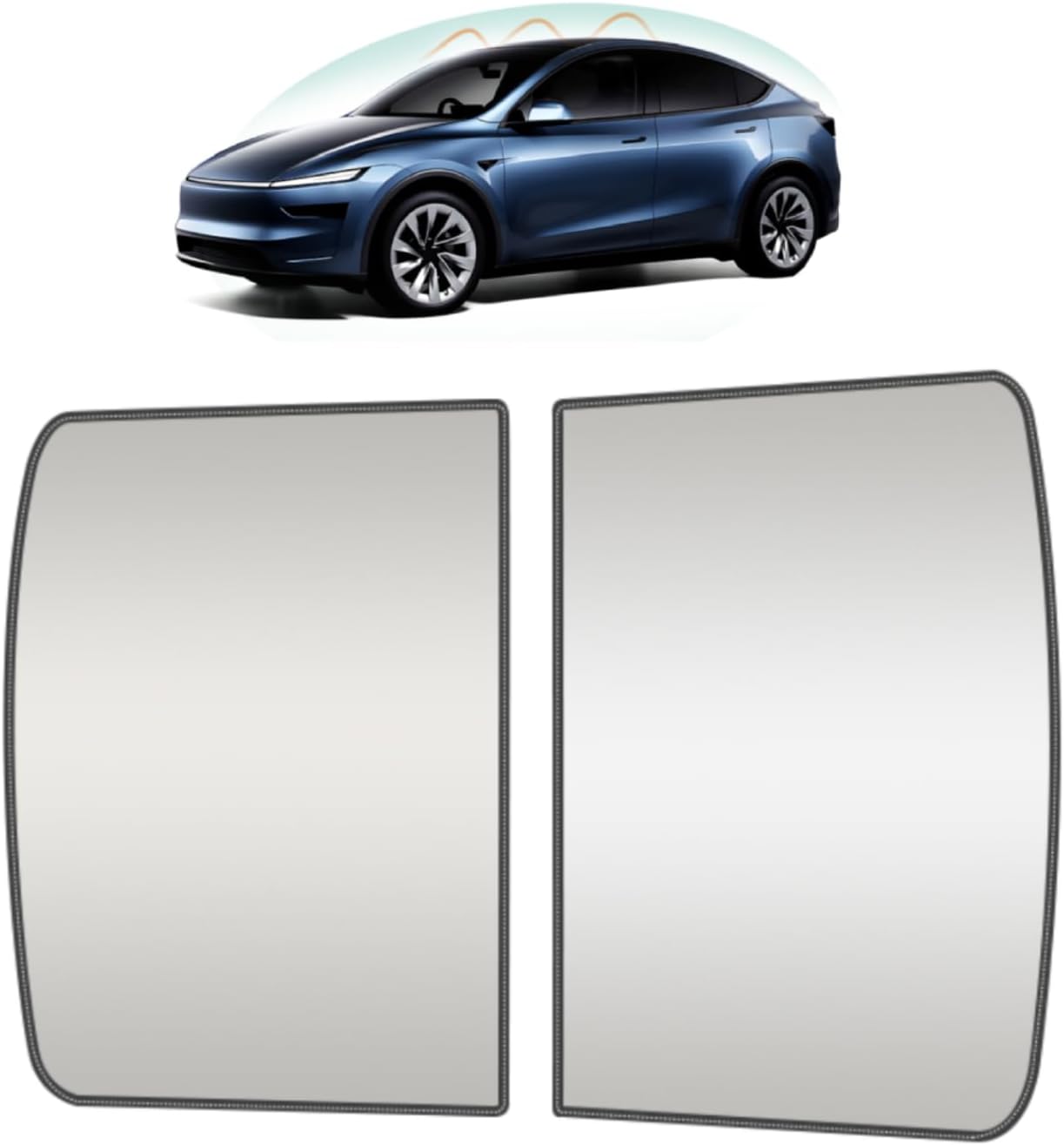 D-Lumina Roof Sunshade for 2025 Tesla Model Y Juniper, Glass Sunroof Shade Window Insulation UV & Heat Protection for 2025 New Model Y Accessories Gray, Sunshade Roof Shade Won't Sag (Set of 2) Tesla New Model Y Juniper 2025 Roof Sunshade Gray