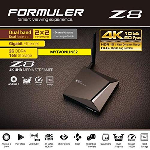 Formuler Z8 4K UHD Android OTT TV Box, Black