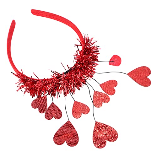 FOMIYES Valentinstag-Herz-Stirnband Pailletten-Valentinstag-Haarband Rotes Herz-Boppers-Haarband Für Mädchen FOMIYES Valentinstag-Herz-Stirnband Pailletten-Valentinstag-Haarband Rotes Herz-Boppers-Haarband Für Mädchen