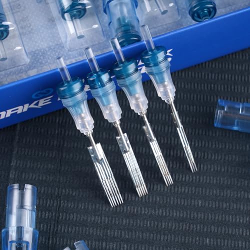 Image of MAST TATTOO 20Pcs Disposable Needles Curved Magnum 1013RM - Tattoo Needles - Blue, Water Resistant - Adult