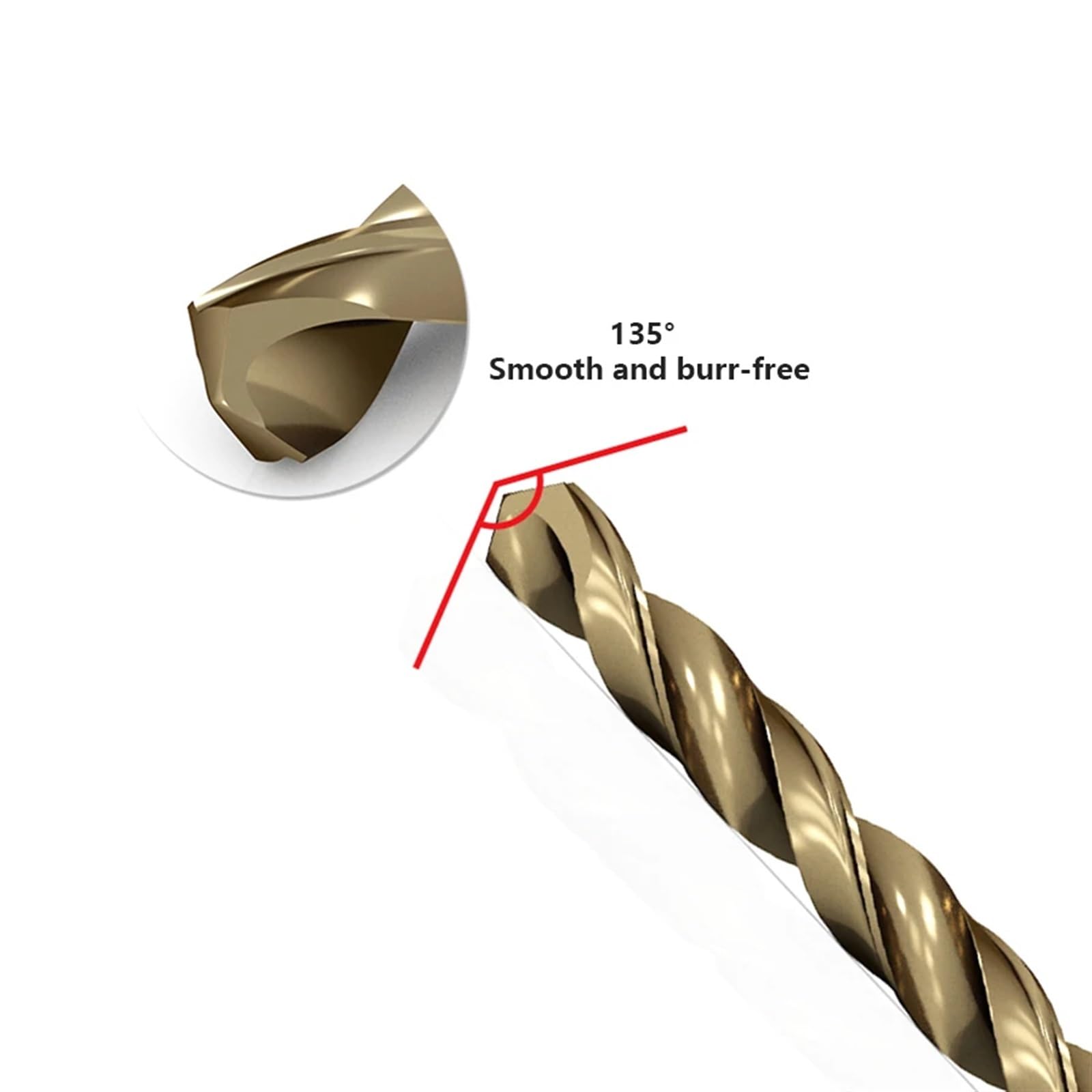 Broca helicoidal extendida M35 con contenido de cobalto de 200 mm for metal, madera, acero inoxidable, broca for agujeros profundos de 2,5 a 10 mm, herramientas de broca, 1 pieza(6x200mm 1pcs)