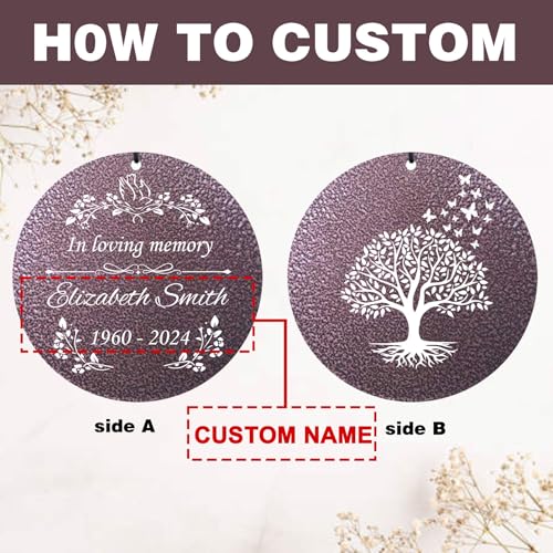 Image of ASTARIN Memorial Wind Chimes Personalized, Bereavement Condolence Gifts for Loss of Mother Husband Wife, Customized Wind Chimes for Outside Deep Tone(Produced in Texas)