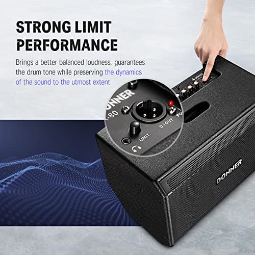 Donner DED-200 MAX Electronic Drum Set with Industry Standard Mesh Heads and Donner Electric Drum AMP, 80-Watt Wireless Electronic Drum Amplifier Professional DDA-80 - image 8