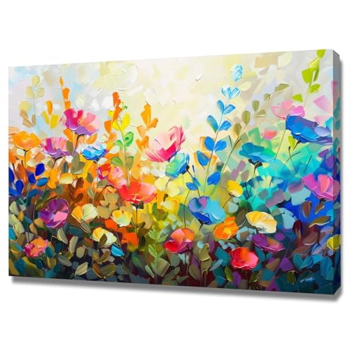 Impression sur toile premium art floral abstrait déco murale 70x100cm