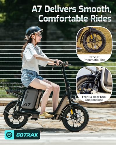 Image of Gotrax Adult Electric Scooter with Seat, Max 19-25miles Range, 15.5-20mph Power by 350W-500W Motor, All-Terrain Tire & Wider Deck & Soft Cushioning Seat with Carry Basket