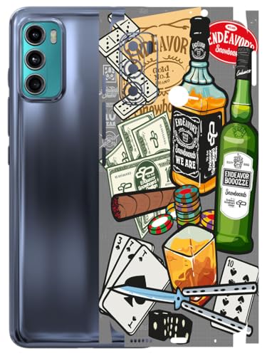 Image of AtOdds - Full Body Back Screen Guard Protector Film - Lamination Wrap Skin Sticker Compatible with Moto G60 | Scratchproof Matte Finish (Wine Graffiti)