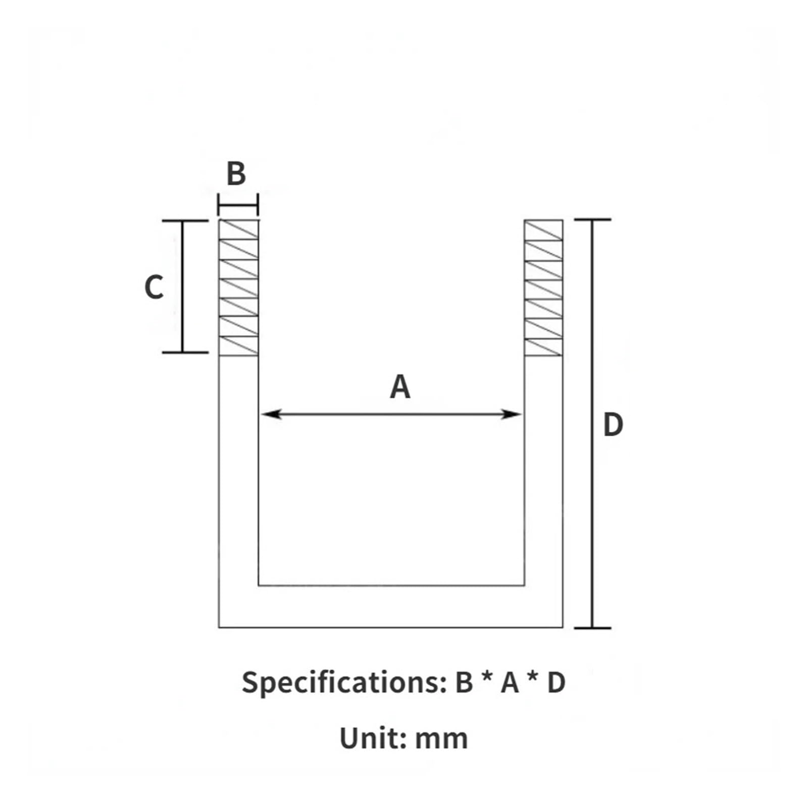 perno en U industrial, Tornillo en U cuadrado de ángulo recto acero inoxidable 304 M6 M8 M10 for sujeción tuberías(M10x60x100-1pcs)