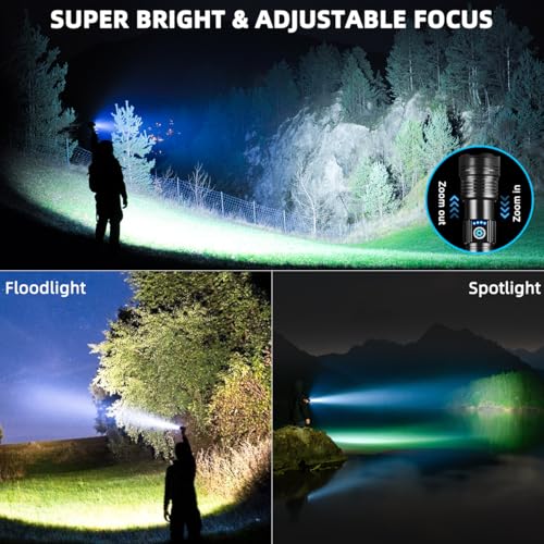Flashlights High Lumens Rechargeable, Super Bright Flashlight, Adjustable Tactical Flashlight, 5Mode Flash Light High Powered, Waterproof LED Flashlight for Camping, Hiking, Home, Emergencies - Image 3