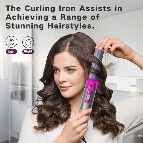 KKM STYLER New Updated 5 in 1 Hair Styler, Hot Air Brush, Hair Dryer Brush, Hair Curler, Air Styler, Hair Dryer Set - Perfect for Volumizing, Straightening, and Curling at Home (Grey & Purple) - Image 4