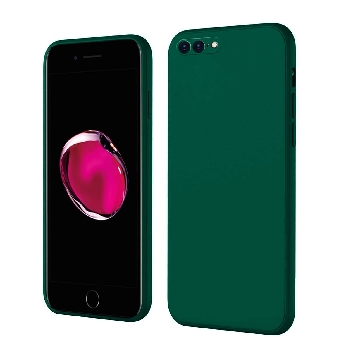 LIRAMARK Silicone Soft Back Cover Case for Apple iPhone 7 Plus/iPhone 8 Plus (Silicone Green)